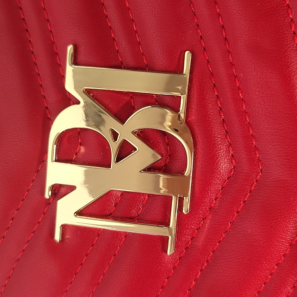 BADGLEY MISCHKA Red And Gold Pocket Studded Backpack main image 6